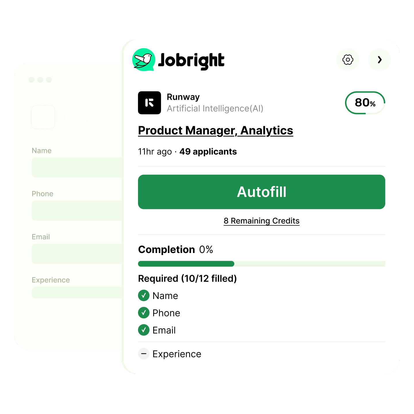 1-Click Application Autofill